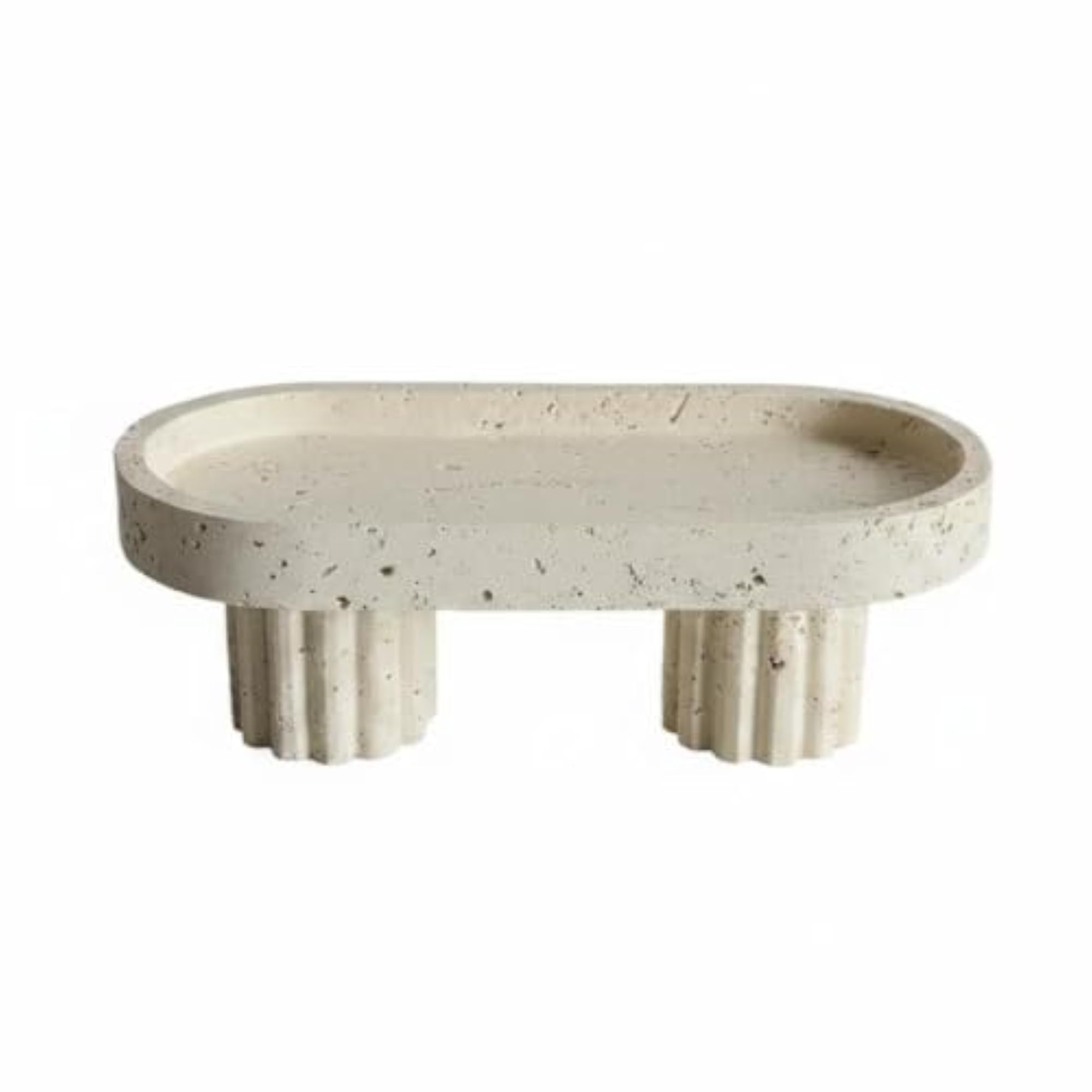 Ribbed Tray, Speckled Surface Decorative Riser